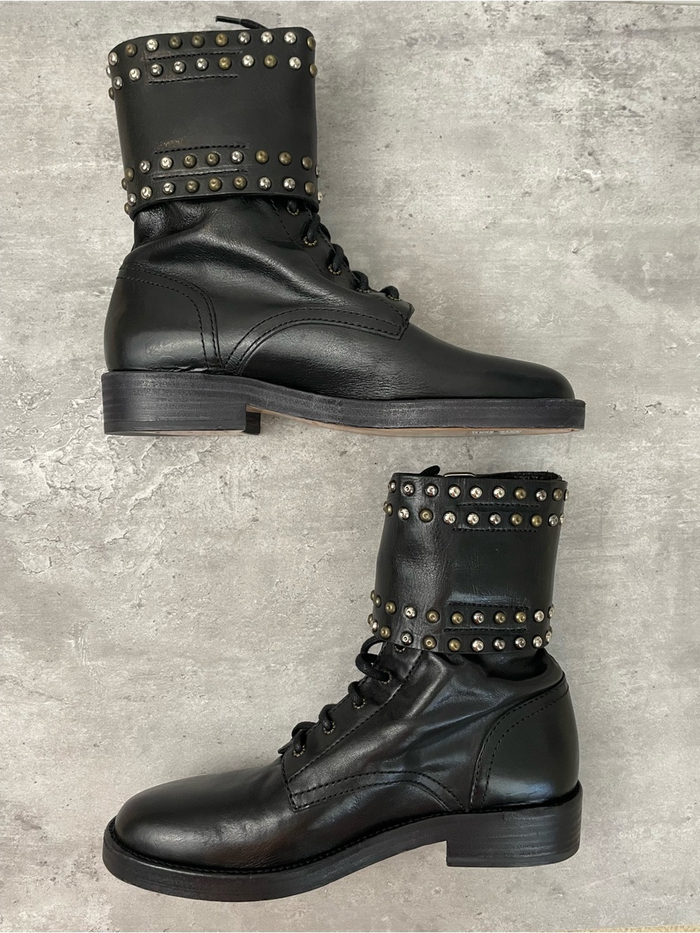 Isabel Marant Etoile Teylon Black Studded Leather Combat Boots US 9 EU 39 NIB - Picture 7 of 16